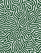 Deep Emerald Wavy Maze Rug