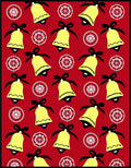 Jolly Yellow Bells Red Background Rug