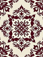 Burgundy Floral Damask Radiance Rug