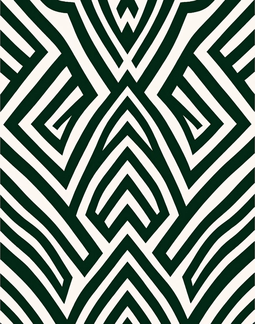 Dark Emerald Labyrinth Geometric Rug
