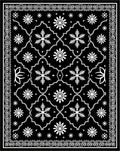 Black White Snowflake Lattice Rug