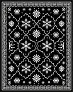 Black White Snowflake Lattice Rug