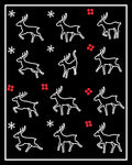 Classic White Reindeer Snowflakes Red Dots Rug