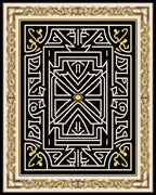 Gilded Black Geometric Maze Rug