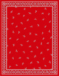 Red Bows Floral Border Rug