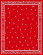 Red Bows Floral Border Rug