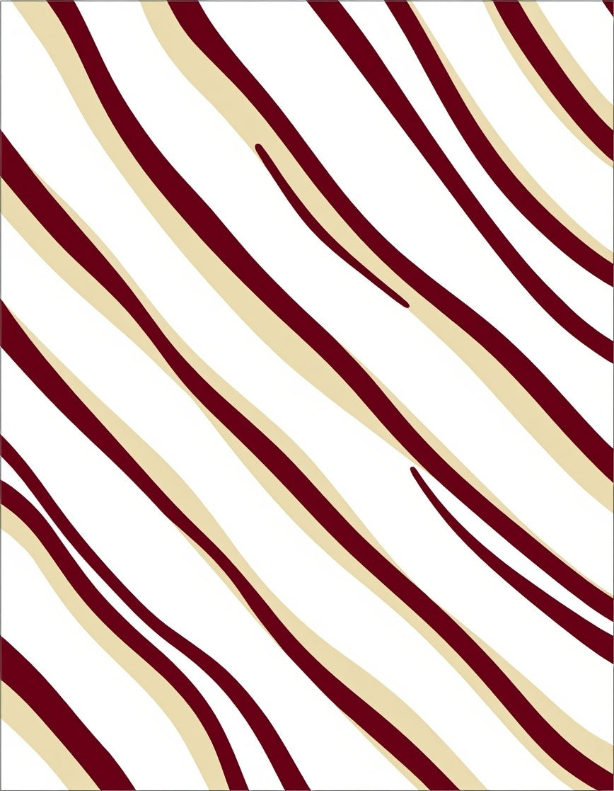 Maroon Cream Diagonal Flowing Stripes Rug