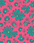 Whimsical Teal Flower Garland Rug