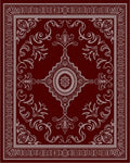 Crimson Garden Medallion Scroll Rug