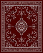 Crimson Garden Medallion Scroll Rug