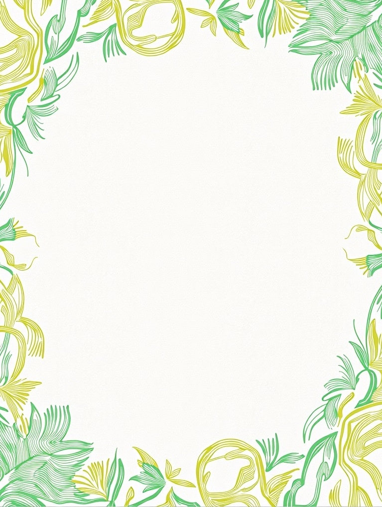 Vineyard Green Swirling Leaf Border Rug