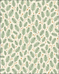 Green Pine Needles on Cream Background Rug