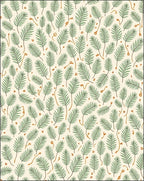 Green Pine Needles on Cream Background Rug