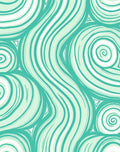 Mint Green Swirling Waves Rug