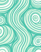 Mint Green Swirling Waves Rug