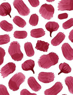 Crimson Brushstroke Bloom Scatter Rug