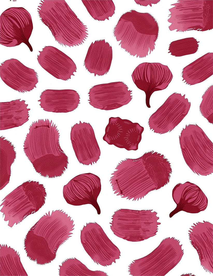 Crimson Brushstroke Bloom Scatter Rug