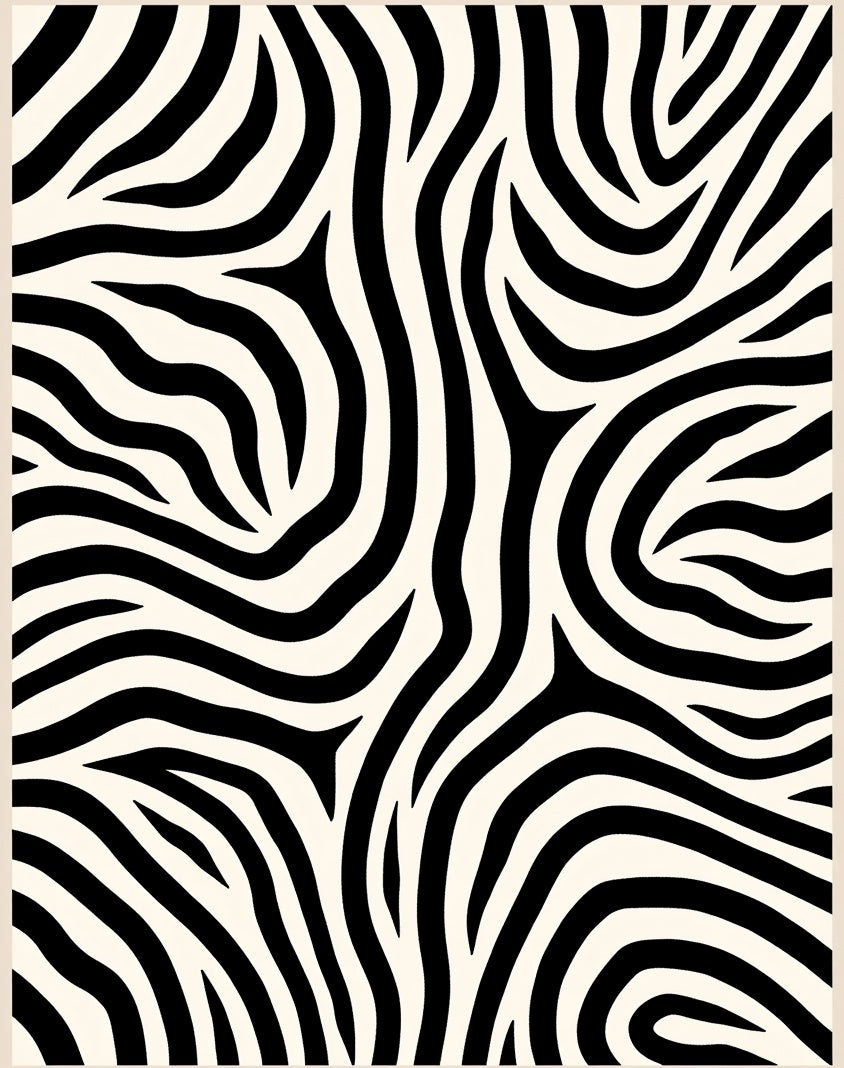 Bold Black and White Zebra Stripes Rug