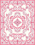Elegant Pink Floral Vine Border Rug