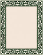 Ornate Green Art Nouveau Border Rug