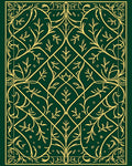 Emerald Green Golden Vine Scroll Rug