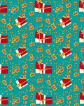 Red Gift Boxes Scattered Yellow Rug