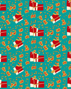 Red Gift Boxes Scattered Yellow Rug