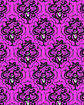 Vibrant Fuchsia Black Flourish Mandala Rug