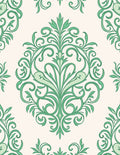 Elegant Green Floral Medallion Rug