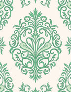 Elegant Green Floral Medallion Rug