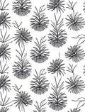Black White Botanical Floral Outline Rug