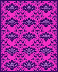 Vibrant Pink Plum Damask Swirl Rug