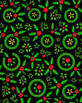 Bold Red Green Floral Circle Medallion Rug