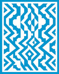 Bold Blue Interlocking Geometric Statement Rug