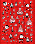 Festive Red Santa Trees Snowflakes Collage Rug