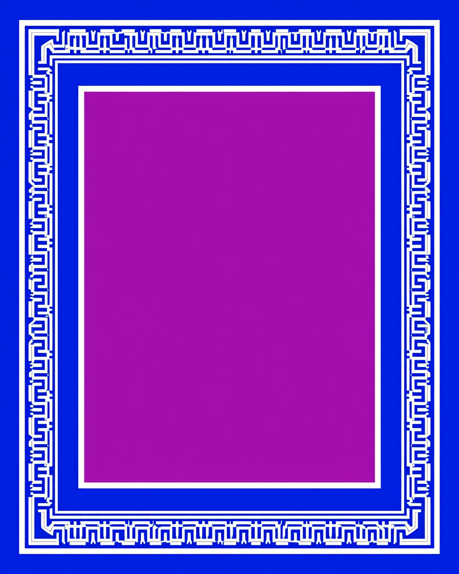 Bold Blue White Greek Key Square Rug