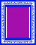 Bold Blue White Greek Key Square Rug