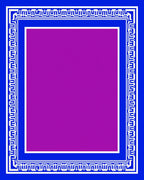 Bold Blue White Greek Key Square Rug