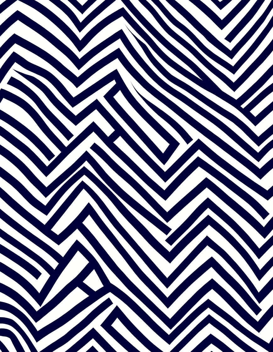 Navy White Angular Maze Rug