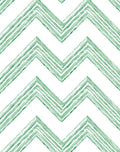 Serene Green Watercolor Chevron Stripes Rug