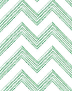 Serene Green Watercolor Chevron Stripes Rug
