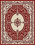 Crimson Vintage Floral Oval Medallion Rug
