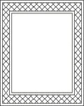 Black White Squared Lattice Border Rug