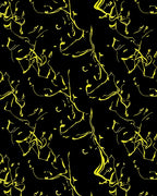 Bold Neon Black Scribble Art Rug