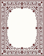 Ornate Crimson Floral Border Rug
