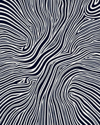 Bold Black and White Swirling Lines Rug