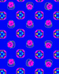 Retro Pink Geometric Abstract Round Rug