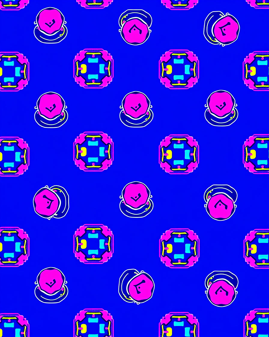 Retro Pink Geometric Abstract Round Rug