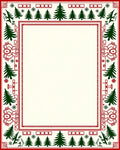 Red and Green Christmas Tree Border Rug