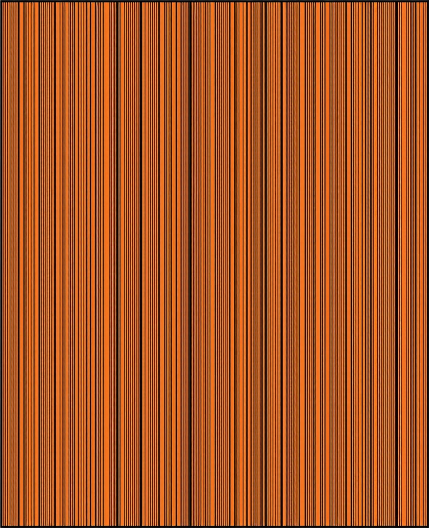 Bold Orange Black Vertical Stripe Rug